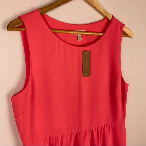 NWT J. Crew Classic Coral Pink Sleeveless Shift Dress - Picture 3 of 5